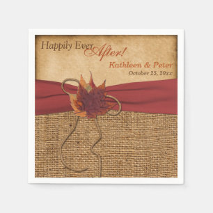 Herbstblätter, IMITATE Burlap Wedding Napkins 2 Serviette