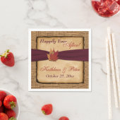 Herbstblätter, IMITATE Burlap Wedding Napkins 6 Serviette (Beispiel)