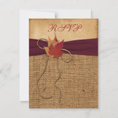 Herbstblätter, IMITATS Burlap RSVP Card - Wein Karte (Vorderseite)