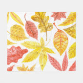 Herbstblätter in Aquarellfarbe, buntes Muster. Fleecedecke (Vorderseite (Horizontal))