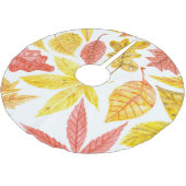 Herbstblätter in Aquarellfarbe, buntes Muster. Polyester Weihnachtsbaumdecke (Schrägansicht)