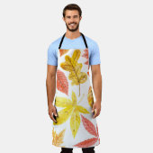 Herbstblätter in Aquarellfarbe, buntes Muster. Schürze (Getragen)