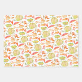 Herbstblätter in Aquarellfarbe Geschenkpapier Set (Vorderseite 3)