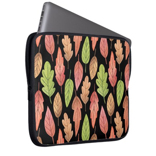 Herbstblätter in Aquarellfarben: nahtloses Muster Laptopschutzhülle (Vorne Rechts)