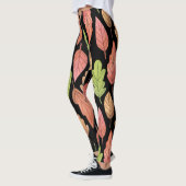 Herbstblätter in Aquarellfarben: nahtloses Muster Leggings (Links)