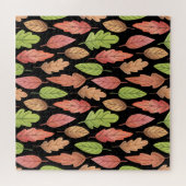 Herbstblätter in Aquarellfarben: nahtloses Muster Puzzle (Horizontal)