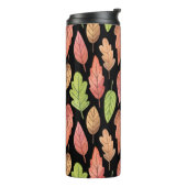 Herbstblätter in Aquarellfarben: nahtloses Muster Thermosbecher (Nach links gedreht)