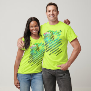 Herbstblätter in Blau koloriert T-Shirt