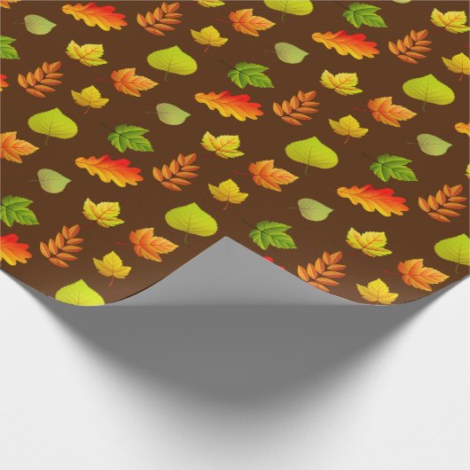 Herbstblätter in dunkelbraun geschenkpapier (Ecke)