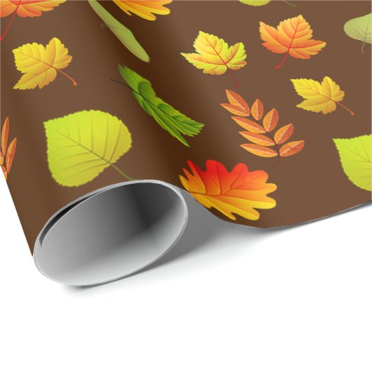 Herbstblätter in dunkelbraun geschenkpapier (Rolleneckpunkt)