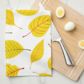 Herbstblätter in Gelb Geschirrtuch (Viertel Falte)