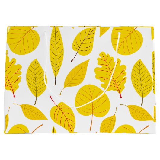 Herbstblätter in Gelb Große Geschenktüte (Vorderseite)