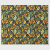 Herbstblätter in Gelb-Orange Geschenkpapier (Flach)