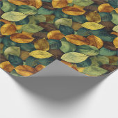 Herbstblätter in Gelb-Orange Geschenkpapier (Ecke)
