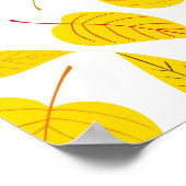 Herbstblätter in Gelb Poster (Ecke)
