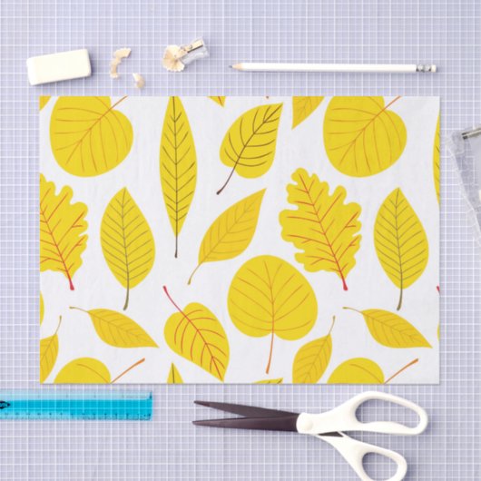 Herbstblätter in Gelb Seidenpapier (Handwerk)