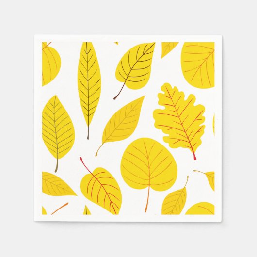 Herbstblätter in Gelb Serviette (Vorderseite)