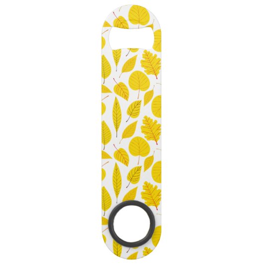 Herbstblätter in Gelb Speed Flaschenöffner (Rückseite)