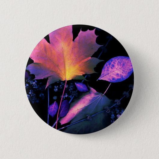 Herbstblätter in Neon Button (Vorderseite)