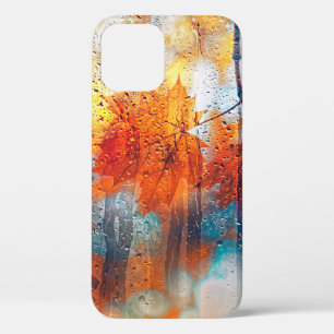 Herbstblätter in regnerischer Glasstruktur. f Case-Mate iPhone Hülle