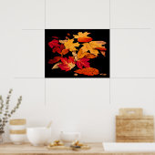 Herbstblätter in rot-orangefarbenem Gelbbraun Poster (Küche)