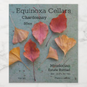 Herbstblätter in warmen Farben Weinetikett (Einzelnes Label)
