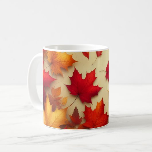 Herbstblätter Kaffeetasse (Vorderseite Links)