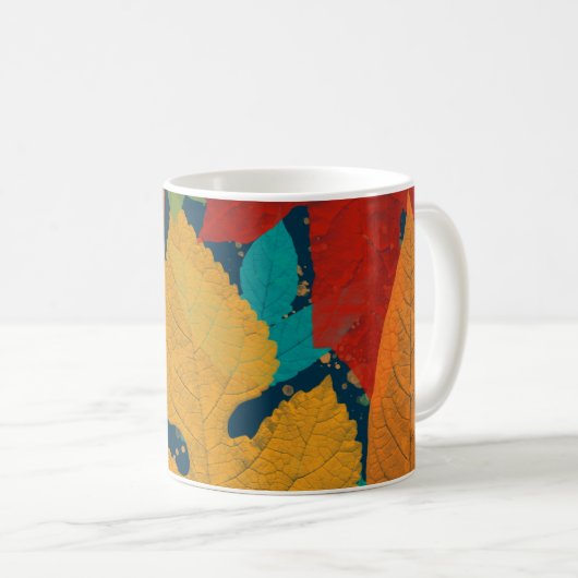Herbstblätter Kaffeetasse (VorderseiteRechts)