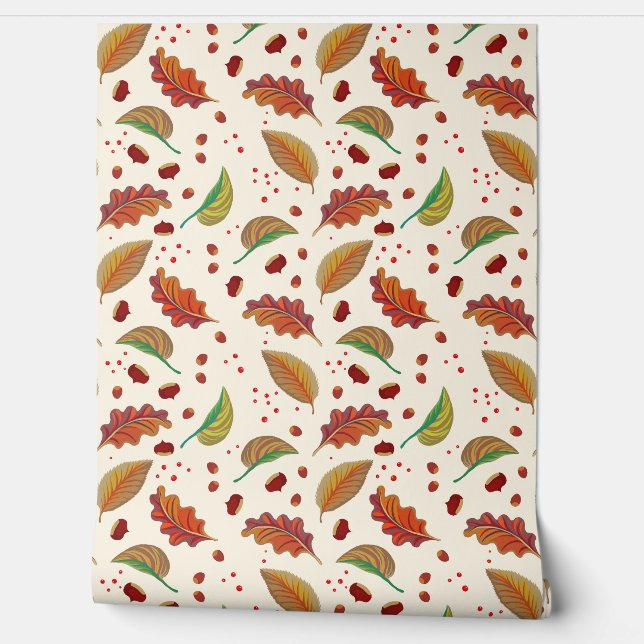 Herbstblätter, Kastanien, Haselnüsse und Berries F Tapete (Abrollen)