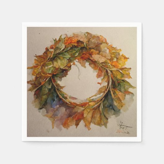 Herbstblätter klassisch serviette (Vorderseite)