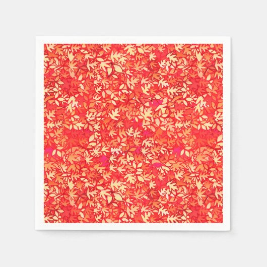 Herbstblätter, Korallenorange Serviette (Vorderseite)