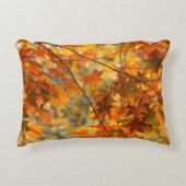 Herbstblätter Kürbis Orange Farbe Dekokissen (Vorderseite)