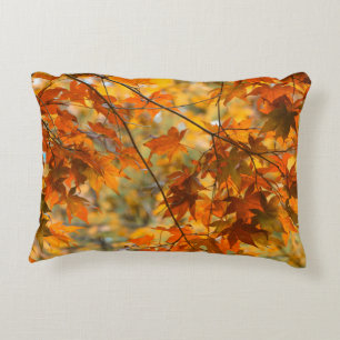 Herbstblätter Kürbis Orange Farbe Dekokissen