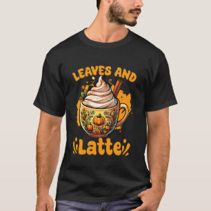 Herbstblätter Kürbisgewürz-Latte Kaffeegetränk Her T-Shirt