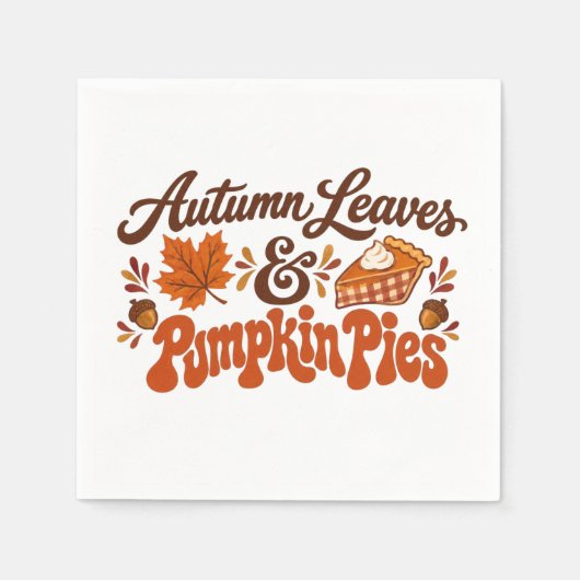 Herbstblätter Kürbiskuchen Herbst Serviette (Vorderseite)