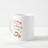 Herbstblätter & Latten Bitte - Farbe gemütlich Kaffeetasse (Vorderseite Links)