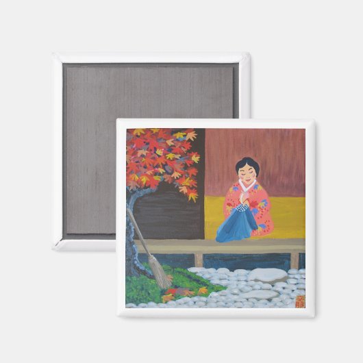 Herbstblätter Magnet (Vorderseite/Rückseite)