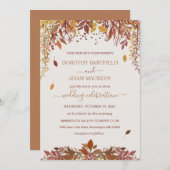 Herbstblätter mit Aquarellfarbe Einladung (Vorne/Hinten)