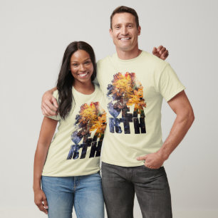 Herbstblätter mit Fluss T-Shirt