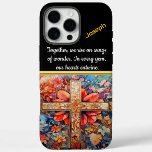 Herbstblätter mit Wasserfarbkreuz iPhone 16 Pro Max Hülle