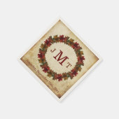 Herbstblätter-Monogramm Thanksgiving-Dinner Serviette (Ecke)