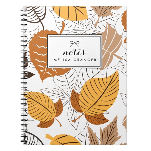 Herbstblätter-Muster Personalisiertes Notizbuch Notizblock (Vorderseite)