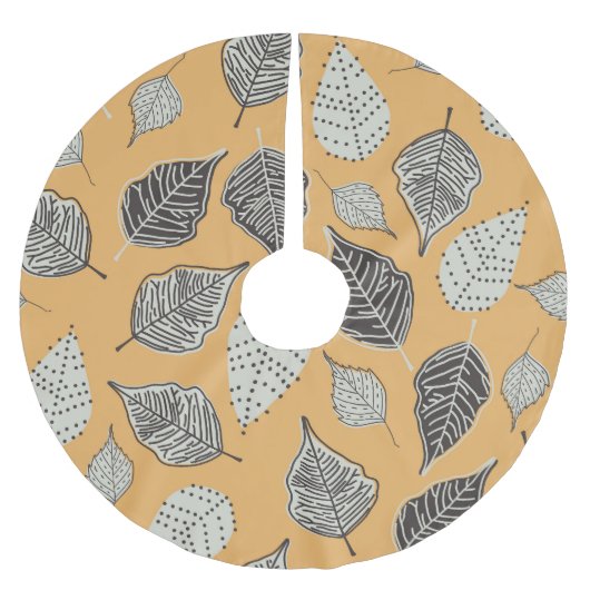Herbstblätter, nahtlos Vintages Muster. Polyester Weihnachtsbaumdecke (Vorderseite)