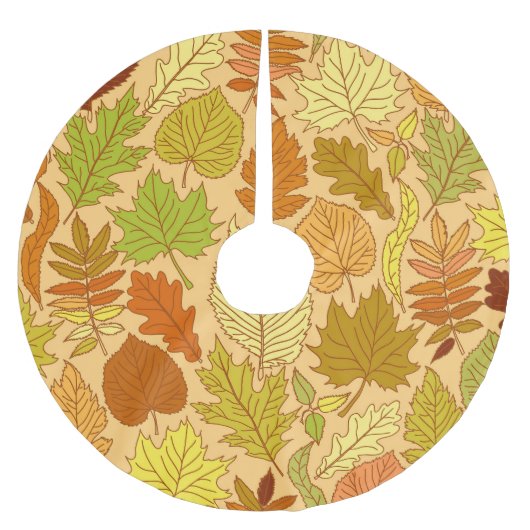 Herbstblätter: nahtloser Stoffdruck Polyester Weihnachtsbaumdecke (Vorderseite)