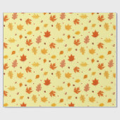 Herbstblätter, Nüsse aus Eichen, Muster Erntedank Geschenkpapier (Flach)