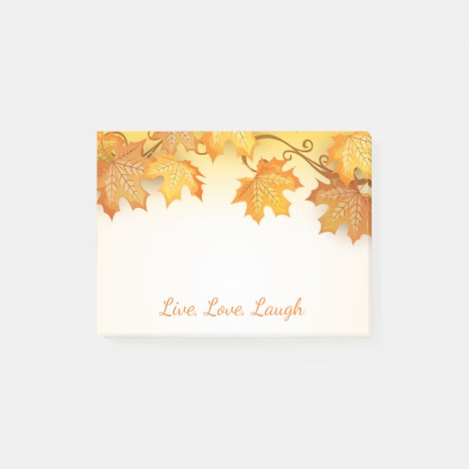 Herbstblätter Orange Fall Rustikal Land Post-it Klebezettel (Vorderseite)