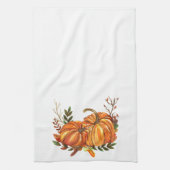 Herbstblätter Orange Kürbisse Fancy Geschirrtuch (Vertikal)