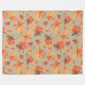 Herbstblätter - Orangefarbene Blätter und Acorne Fleecedecke (Vorderseite (Horizontal))