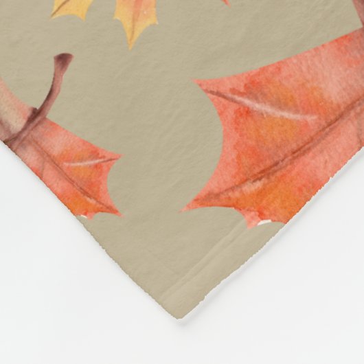 Herbstblätter - Orangefarbene Blätter und Acorne Fleecedecke (Ecke)