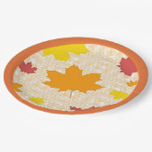 Herbstblätter Papierplatte Pappteller (Schrägansicht)